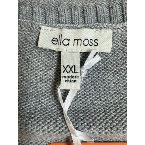 ELLA MOSS Crew Neck Long Sleeve Sweater Heather Gray Women's Size XXL - Picture 7 of 9